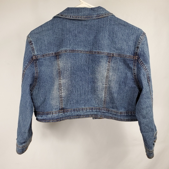 Jamie Nicole Juniors Crop Jean Jacket Sz L - Picture 4 of 6